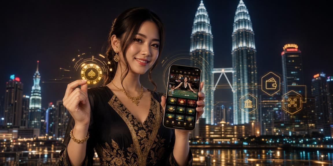 Pengguna log masuk ke platform 6ixty8ight menggunakan telefon pintar di Kuala Lumpur